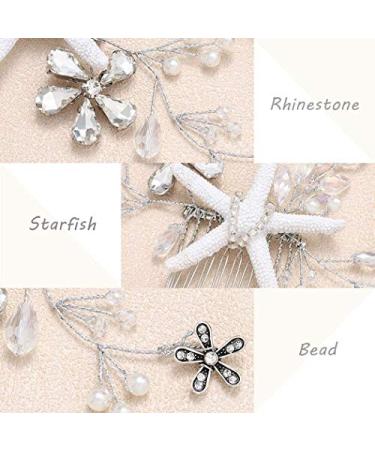 Unicra Starfish Bride Wedding Hair Comb - Silver Bridal Hair Piece for Women and Girls - Buy Online on GoSupps.com