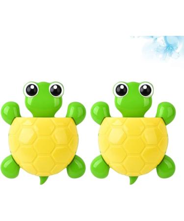 Cabilock Cute Cartoon Toothbrush Holder Set - 2 Suction Holders for Kids - Family Organizer for Toothbrushes & Toothpaste - Yellow - 12.5x16.5cm - Buy Online on GoSupps.com