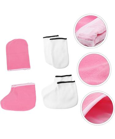POPETPOP 4 Pairs Hand and Foot Mask Foot Spa Covers Kerotherapy Gloves Shower Glove Hand Moisturizing Gloves Silicone Single Use Glove Paraffin Mittens Paraffin Wax Bath Liners Skin Set - Buy Online on GoSupps.com