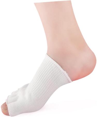 Beatifufu 1 Pair Moisturizing Gel Socks Bunion Splints Pad Five Toe Gel Socks Gel Socks for Feet Foot Spa Socks Thumb Bunion Corrector Silicone Socks Moisturising White Heel Nursing Supplies - Buy Online on GoSupps.com