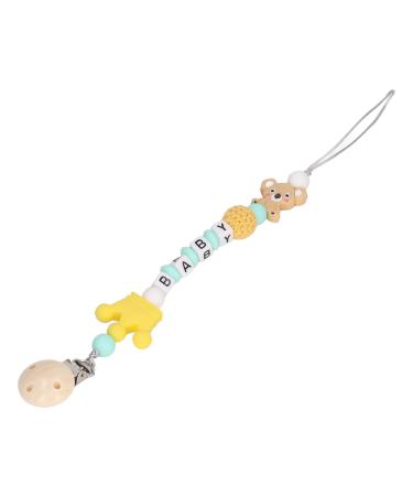 Baby Clip Holder Toy Animal Baby Clip Teething Toy Silicone Flexible for Birthday (Yellow)