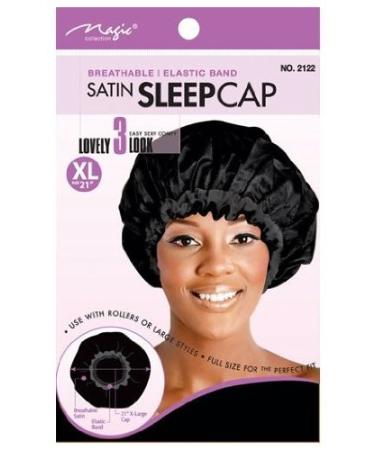 Magic Collection  21 Extra Large Elastic Band Satin Sleeping Caps    Comfortable material  breathable material  elastic band  comfortable  perfect fit  full size  keeps hair in place  use with hair rollers  hair styles...
