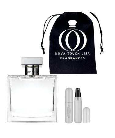 Romance Perfume for Women BY R.L Eau de Parfum Spray 3.4 Oz Bundle 5ML Mini Refillable Empty Perfume Atomizer Bottle
