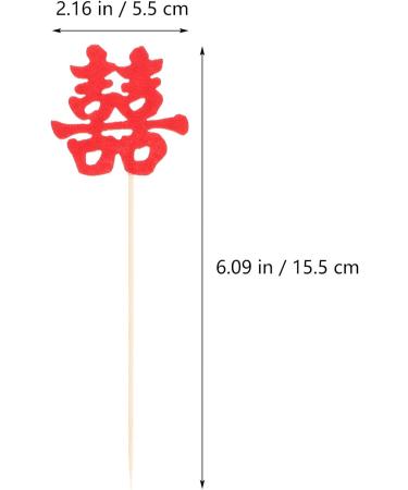 LUOZZY 90Pcs Wedding Cupcake Picks Double Happiness Cake Toppers Wedding Valentine Cake Decoration - Buy Online on GoSupps.com