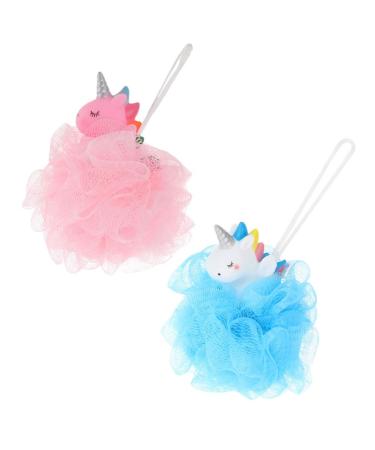 COHEALI Cleaning Sponge 2pcs Unicorn Bath Ball Cartoon Tub Child PVC Body Puff