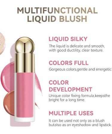 Liquid Blush Natural Matte Finish Moisturizing Cheek Tint Moisturizing Lightweight Blendable Soft Cream Blush Makeup (Dark color) - Buy Online on GoSupps.com