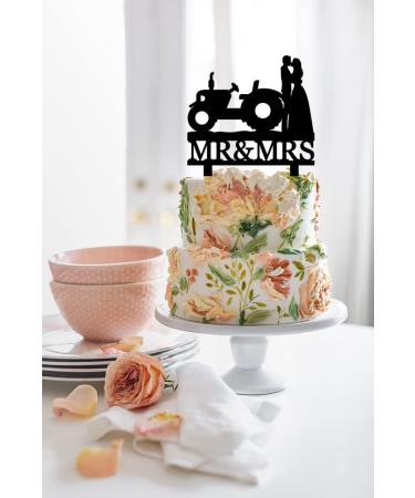 Funny Wedding Cake Topper - Groom and Bride Kissing Beside The Tractor - Farmer Wedding Cake Topper Southern Style Wedding Cake Topper (Tractor) - Buy Online on GoSupps.com