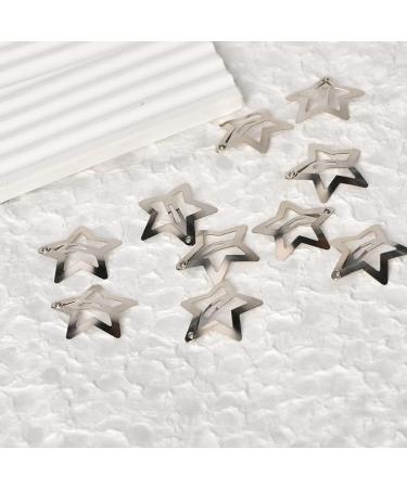 Star Snap Hair Clips - 10pcs Silver Barrettes for Women & Girls | Punk Hair Accessories - Buy Online on GoSupps.com