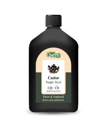 ORGANIC ZING Organic Castor Oil (Ricinus communis) | Pure and natural carrier oil for skin care hair care and massage 1000 ml