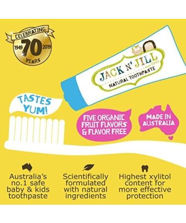 Jack N' Jill Kids Toothpaste Berries & Cream - Organic, Gluten-Free, Sugar-Free, 40% Xylitol, Vegan, Fluoride-Free - 1.76 oz - Buy Online on GoSupps.com