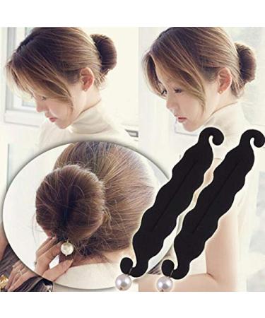 Ericotry 2x Black Pearl Foam Sponge & Twist-Shaper Hair Needle Clip - Ultimate Hair Styling Accessories for Women & Girls - Buy Online on GoSupps.com
