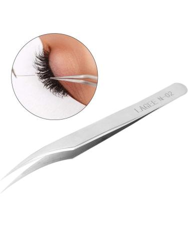 Stainless Steel Eyelash Extension Tweezers - Precision Tools for False & Transplanted Lashes (N-02) - Shop Internationally - Buy Online on GoSupps.com