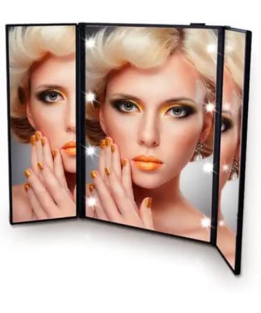 Portable Hollywood Style Cosmetic Vanity 8 LED Mirror - Foldable Makeup Mirror with Lights (Black) - Buy Online on GoSupps.com