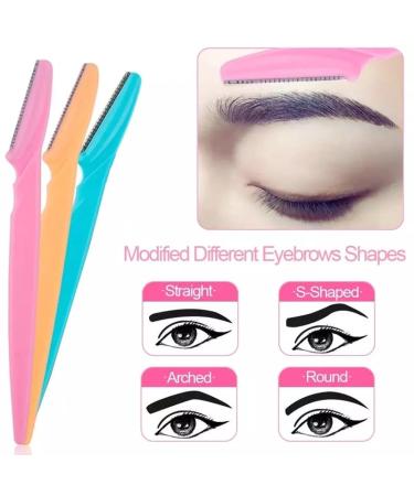 Buy Eyebrow Razor & Dermaplaning Tool for Women - 3ct Facial Razors in Yellow | International Shipping Available - Buy Online on GoSupps.com