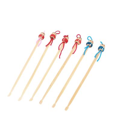 Qtqgoitem Wooden Cartoon Earpick Ear Wax Remover 13cm Length 6 Pcs (Model: 114 d21 540 8b3 9a5)