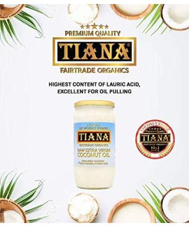 TIANA Fairtrade Organics Raw Extra Virgin Coconut Oil Voted UK no.1 for Skin Hair and Cooking 750ml Pack of 2 - Buy Online on GoSupps.com
