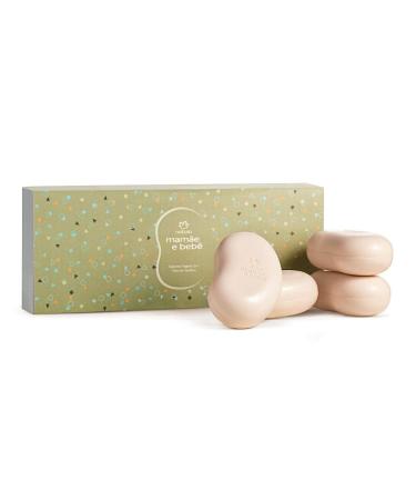 Natura - Linha Mamae e Bebe - Caixa Presenteavel de Sabonetes em Barra Vegetal 4 X 100 Gr - (Natura - Mom and Baby Collection - Vegetable Bar Soap Gift Set (4 x Net 3.52 Oz)