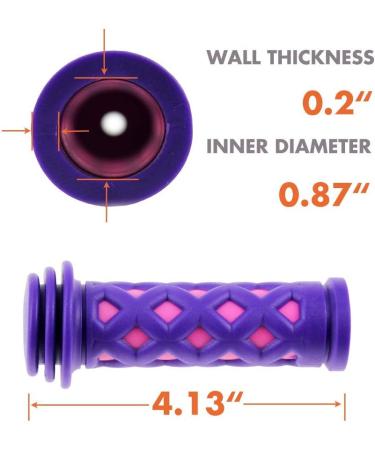 SAPLIZE Kids Bike Handlebar Grips - Shorter Length for Girls and Boys Bikes - Soft and Comfortable Purple Grips with Streamers - Buy Online on GoSupps.com