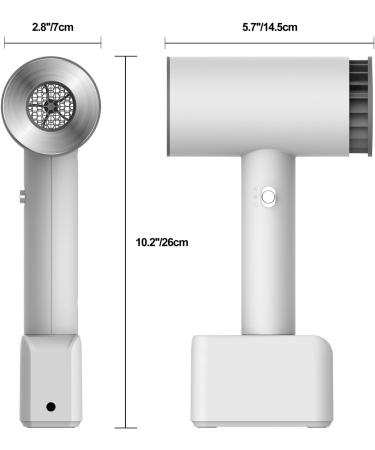 Rechargeable Wireless Hair Dryers Portable Cordless Hair Dryer Hot/Cold Air for School Pet Infants - Buy Online on GoSupps.com