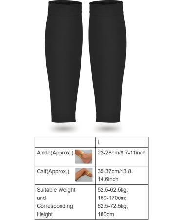 Medical Grade Calf Compression Sleeves - 20-30mmHg Graduated Pressure for Swelling, Varicose Veins, Shin Splints - Footless Compression Socks - Black, Size L - Buy Online on GoSupps.com