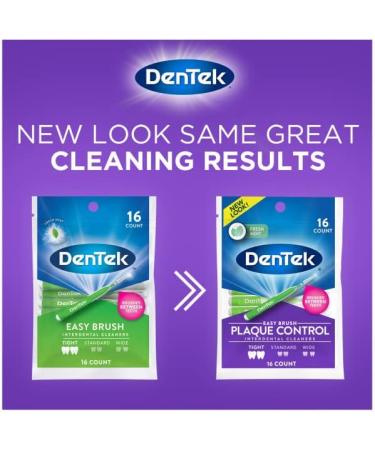DenTek Easy Brush Fresh Mint Interdental Cleaners 16ct (Pack of 3) - Dental Care - Buy Online on GoSupps.com