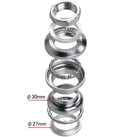 SENQI Silver Iron Bicycle Front Fork Bowl Set - 24T22.2/30/27mm Headset - Buy Online on GoSupps.com