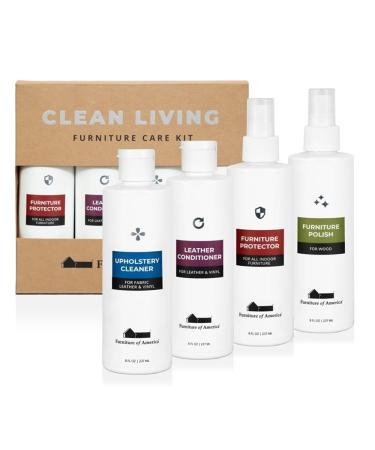 Furniture of America 4PK Multi-Color Clean Living 4-Solutions Furniture Care Kit