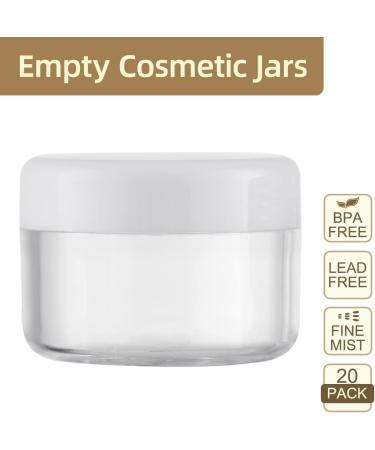 Toureal 15ml Plastic Cream Can Containers - 20 Pack White Cosmetic Jars with Lids for International Shipping - Buy Online on GoSupps.com