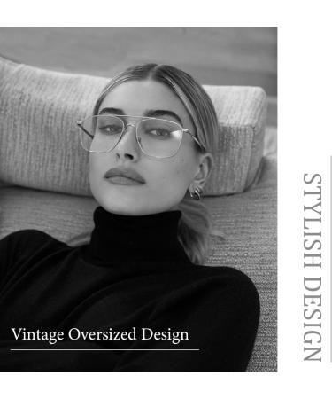 Musivon Vintage Glasses Frames for Men & Women - Decorative Silver Non-Prescription Eyewear - Buy Online on GoSupps.com