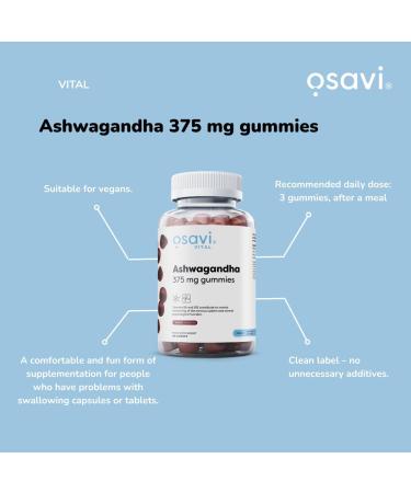 Osavi Ashwagandha 375mg Gummies Cherry 90 gummies - Buy Online on GoSupps.com