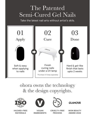 ohora Semi Cured Gel Nail Strips (N Afterglow) - Works with Any Nail Lamps Salon-Quality Long Lasting Easy to Apply & Remove - Includes 2 Prep Pads Nail File & Wooden Stick - Buy Online on GoSupps.com