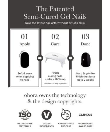 ohora Semi Cured Gel Nail Strips - N Dress Up | Salon-Quality, Long Lasting, Easy to Apply & Remove | Works with Any Nail Lamp | Includes Prep Pads, Nail File, & Wooden Stick - Buy Online on GoSupps.com