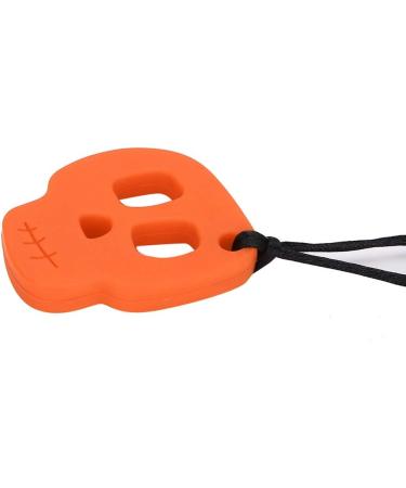 Silicone Sewing Ring for Teeth | Orange Skull Necklace - Safe Chewing Toy for Autism & Oral Motor Skills - Buy Online on GoSupps.com
