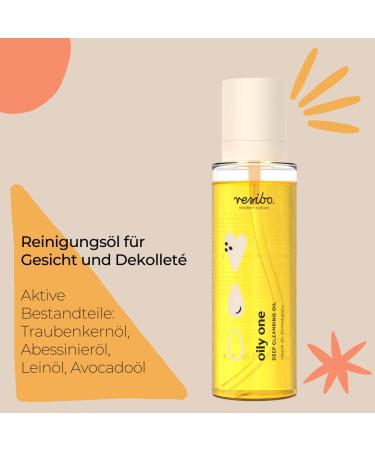 Resibo Cleaning Oil Oily One - Natural Face Cleaner & Makeup Remover | Pore Cleaner & Waterproof Eye Makeup Remover | 100 ml - Buy Online on GoSupps.com