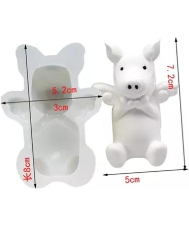 OUNONA Candle Molds Clay Molds Animal Silicone Candy Candle Decor Cake Pops Mold Non-Stick Mold Silicone Ice Cube Molds Ice Block Mold Chocolate Molds DIY Dessert Mold Piggy Biscuit 3D - Buy Online on GoSupps.com