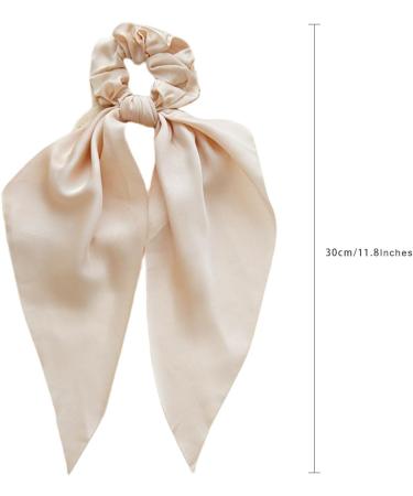 scicent Satin Scrunchies 5 Pieces Solid Silk Long Hair Ribbons Knotted Hair Bows Long Tails Scarf Hair Ties Elastics Rubber Ponytail Holders Accessories for Women Girls - 24012 - Buy Online on GoSupps.com