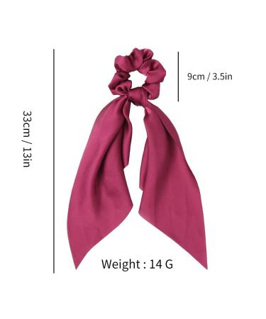 3PCS Satin Hair Scarf Scrunchies Set - Knotted Bow Hair Ties Elastic Bands - Red Ponytail Holder for Women and Girls - Buy Online on GoSupps.com