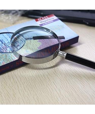 Handheld Magnifier 90mm Portable Student Lab Glass Magnifier HD Reading Mirror 90mm Magnifier Compatible with Reading Good Times - Buy Online on GoSupps.com