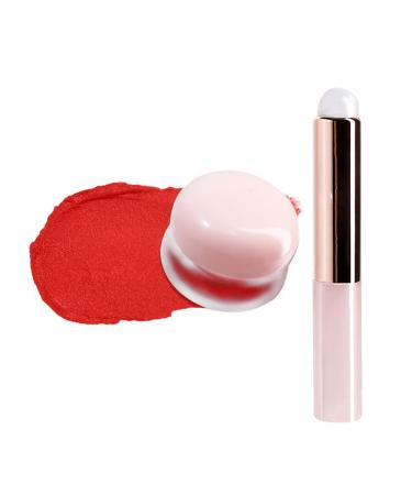 Lip Pudding Pot Blurred Lip and Cheek Pudding Pot Lip Makeup Blurred Makeup Blush Lightweight to Build Soft Matte Velvet Finish Multi-use (03#Passion)