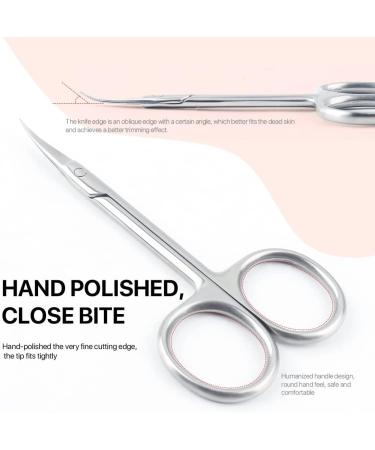 Qunzhao Cuticle Scissors for Women and Men Curved Stainless Steel with Tip Grooming Blades Manicure Nail for Dry Skin Nail Scissors (1) - Buy Online on GoSupps.com