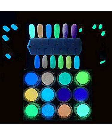 MEILINDS Night Fluorescence Pigment Ultrafine Glitter Glow Powder Nail Art Dust - 12 Colors Luminous Decor Tip Beauty Tool - Buy Online on GoSupps.com