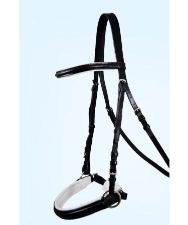 Caroline white lined bitless bridle bitles bridle sidepul coldblood XFULL