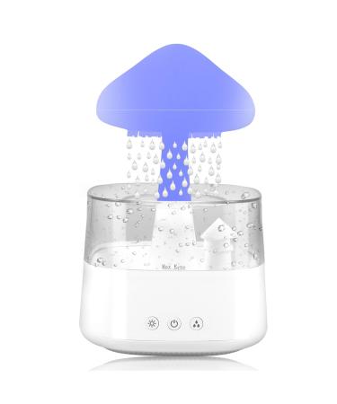 Cloud Rain Humidifier Colorful Light Raindrop Aroma Diffuser Humidifiers with 7 Color Changing Lights Multifunctional Aroma Diffuser Humidifier for Home Desk Bedside(white)