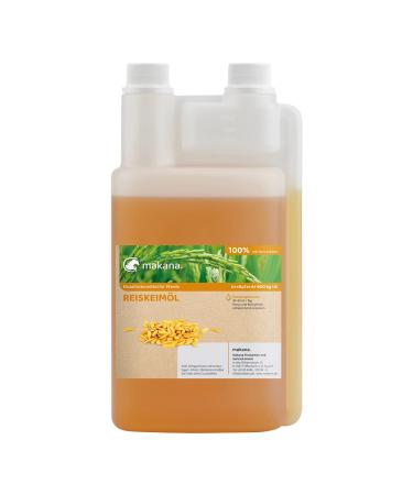 Makana Rice Germ Oil for Animals Refined and 100% Pure 1000 ml Dosing Bottle Single