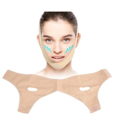 Anti fold face slimming mask lifting V face line remove belt anti-aging & face breathable compression chin facial tape (l)