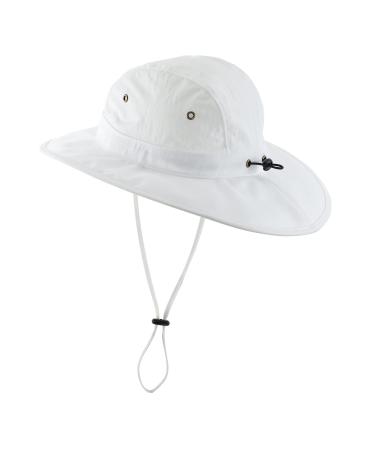 Home Prefer Summer UPF 50+ Men's Bucket Sun Hat Wide Brim Fishing Hat Safari Hat White