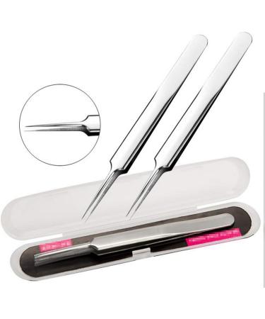Quupy Professional Stainless Steel Precision Tweezers for Acne Blackhead & Splinter Removal - Ideal for Closed Comedones - Buy Online on GoSupps.com