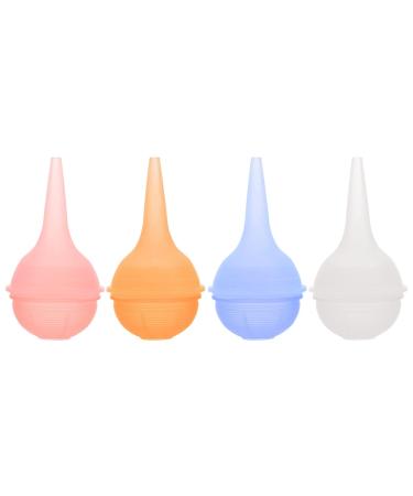 Fuyamp 4 Pcs Baby Nasal Aspirator Nasal Aspirator Newborn Baby Nose Sucker Baby Nose Cleaner Baby Nasal Cleaner Mucus Removal for Newborns and Toddlers (4 Colors) Pink+orange+blue+white