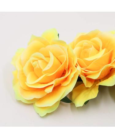 Funbase Women Yellow Rose Floral Crown Headband for Wedding & Festival - Buy Online on GoSupps.com