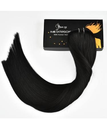 Remy Clip-in Human Hair Extensions - 7pcs Full Head 120g Straight for Women (#1 14) - Premium Quality Hair Clips - Buy Online on GoSupps.com